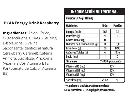 24 BCAA ENERGY DRINK - RASPBERRY - 310ml